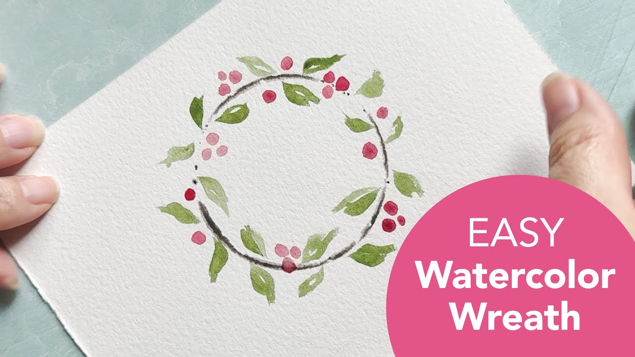 How to Paint a Watercolor Wreath for Christmas Cards (Beginner-Friendly Tutorial)