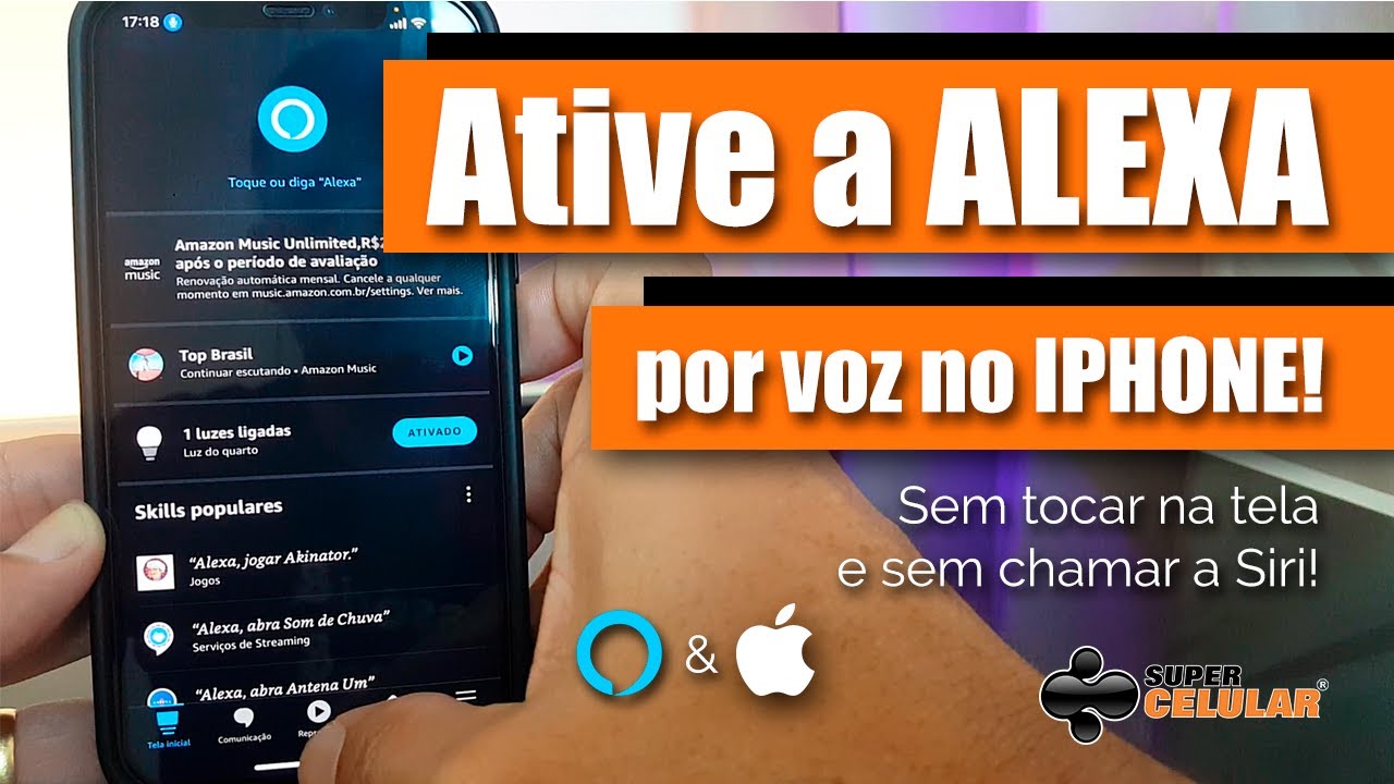 Abra a ALEXA no IPHONE por comando de voz e SEM TOCAR NA TELA!