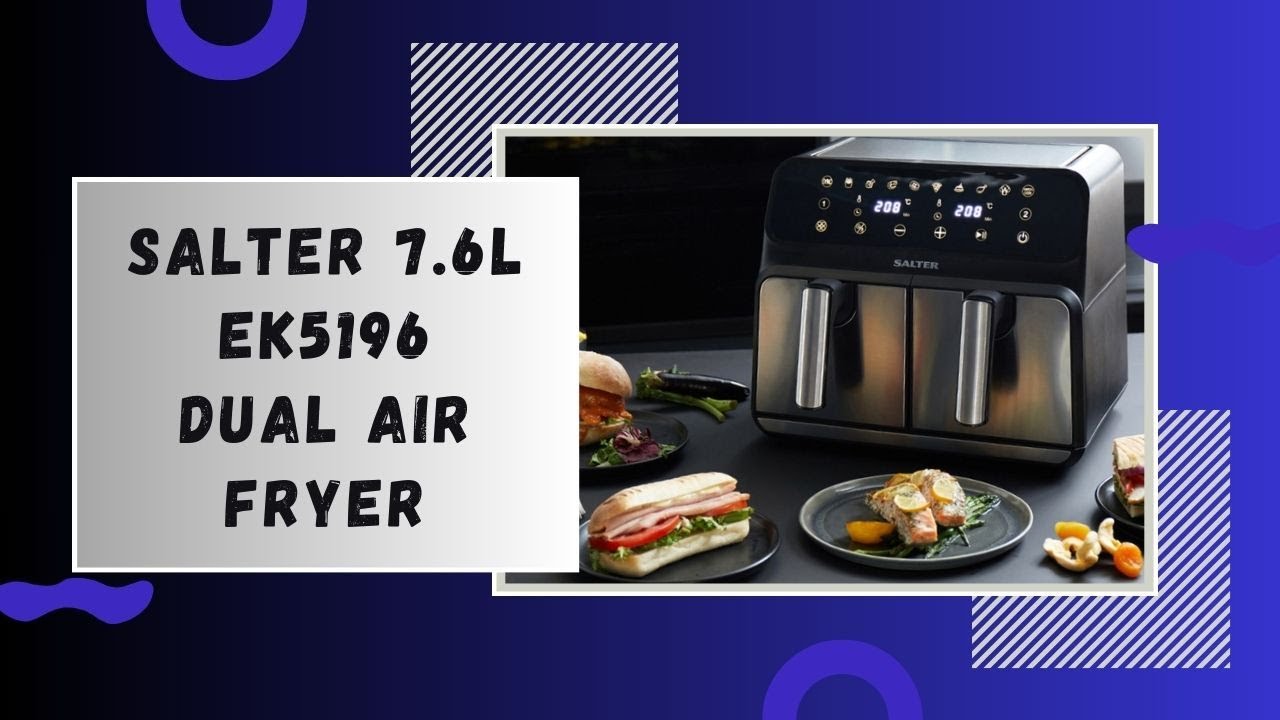 Salter 7.6L EK5196 Stainless Steel Dual Air Fryer