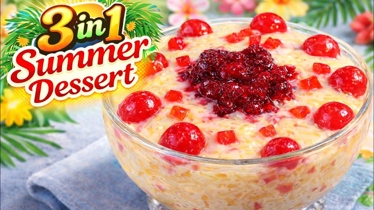 Eid Special 3 in 1 Summer Dessert Recipe | Falooda Strawberry Custard Delight | Nawabi Sewai dessert