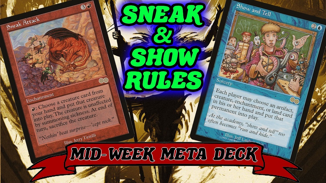 SNEAK AND SHOW RULES! Legacy Tournament Winning Izzet Show And Tell / Sneak Attack Combo Deck MTG