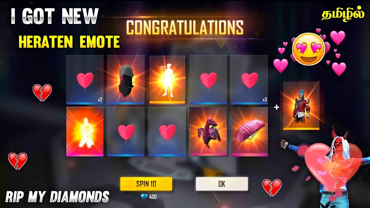 NEW VALENTINE'S ROYAL EVENT FREE FIRE TAMIL🔥 || I GOT RARE ALL ITEMS 💓 HEARTEN 💔 HEART BROKEN EMOTE