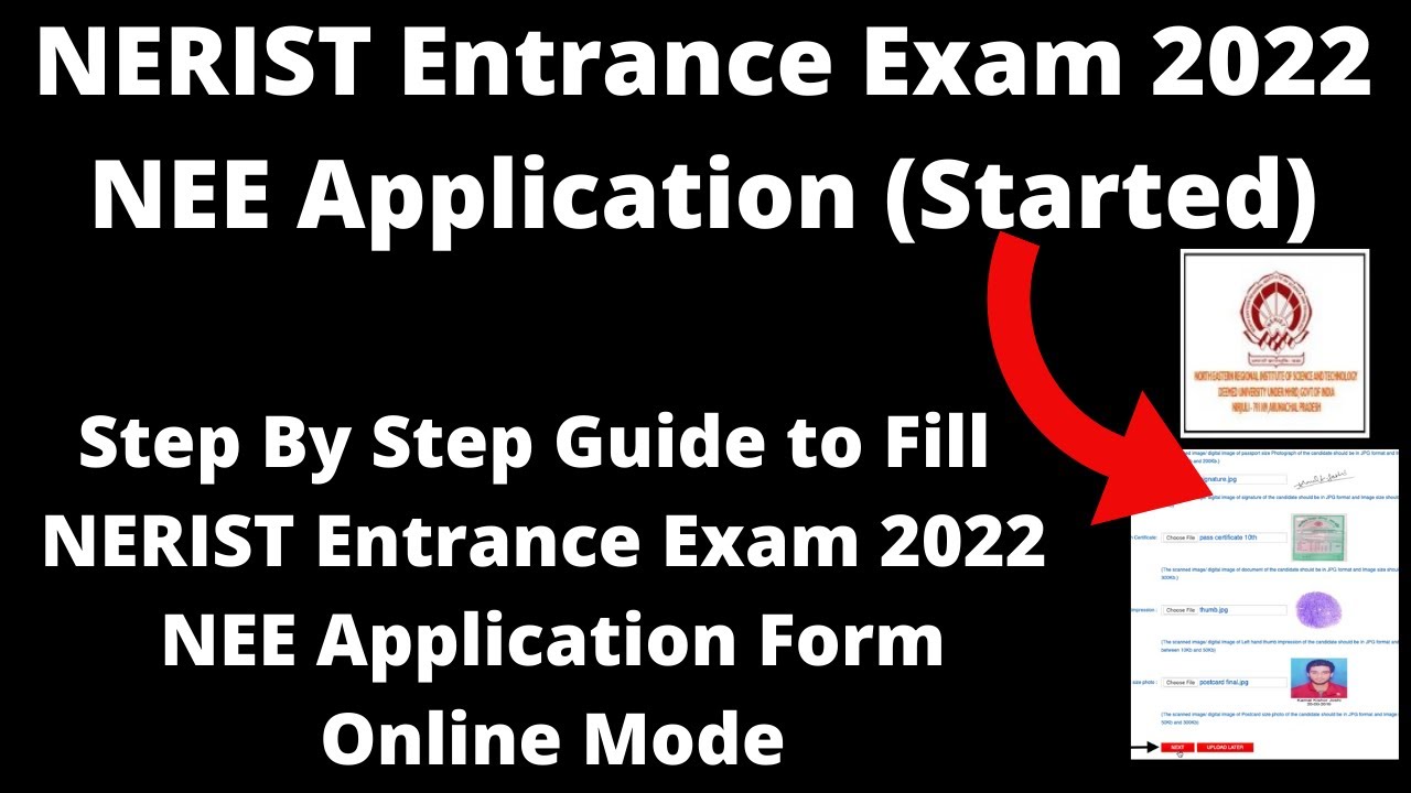 NERIST Entrance Exam 2022 NEE Application (Started) - Fill NERIST Entrance Exam 2022 NEE Application