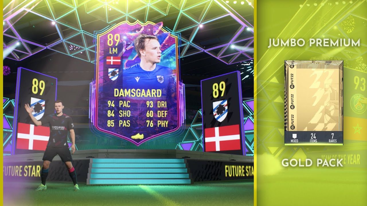 Packed Future Stars Damsgaard From A Jumbo Premium Gold Pack | FIFA 22 |