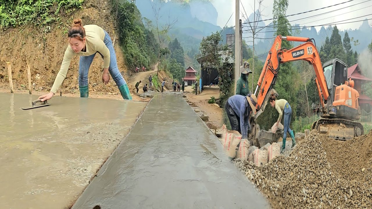 The female warrior descended the mountain to help the villagers build a new rural road