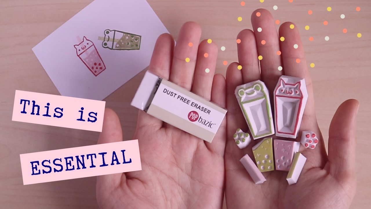 How to carve DIY Rubber Stamps from Erasers | Boba ✽ ParadeMade
