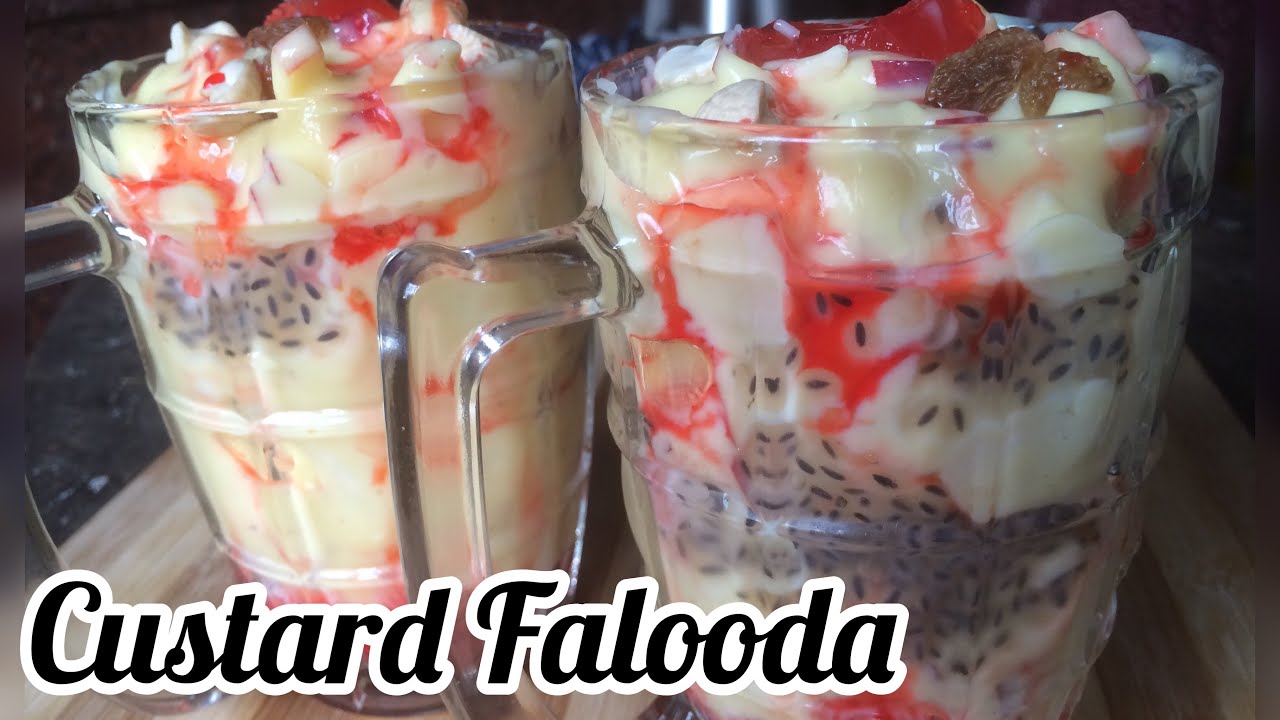 Falooda recipe || Royal custard falooda recipe || custard falooda