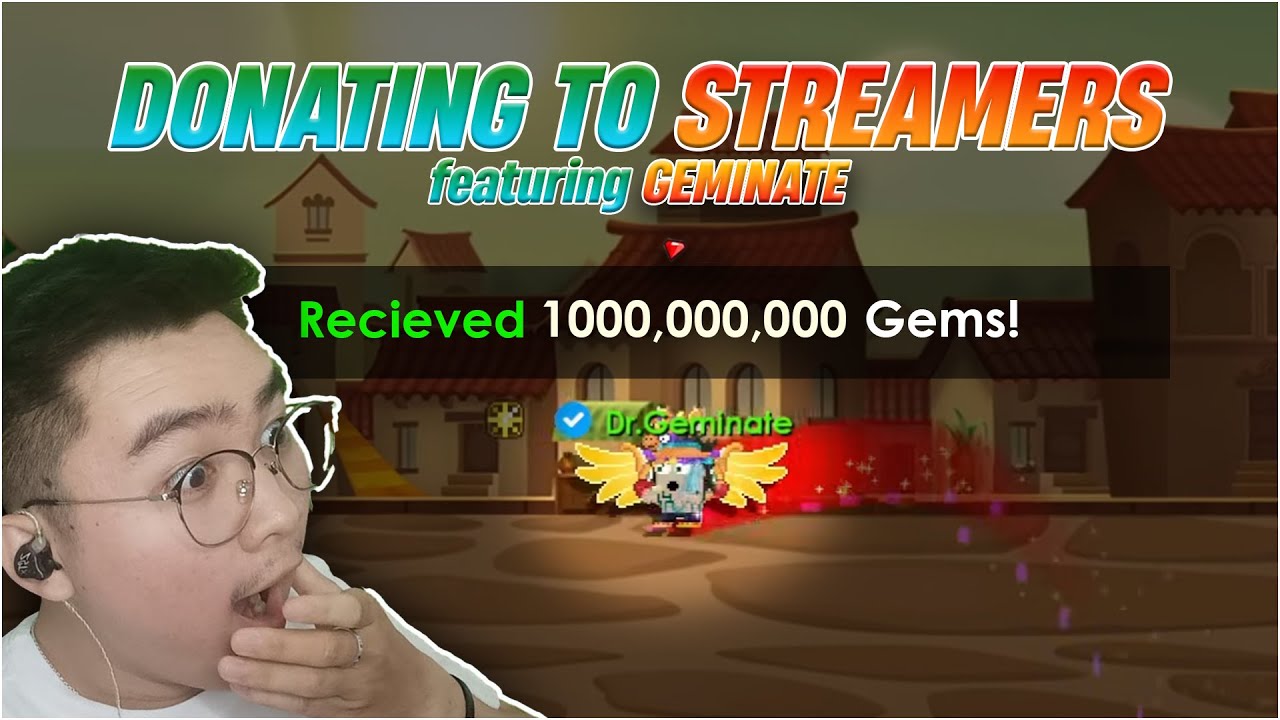 DONATING TO STREAMERS #2 in Growtopia feat GEMINATE