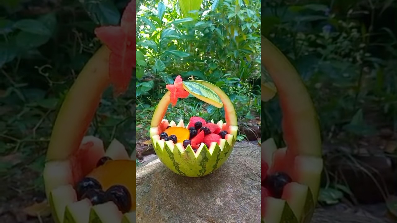 How to make a watermelon fruit basket 🍉
