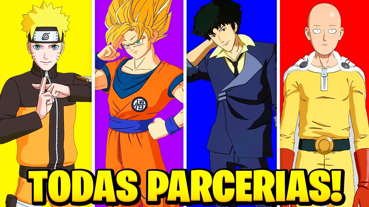 TODAS AS PARCERIAS COM ANIMES NO FORTNITE AT&Eacute; AGORA!