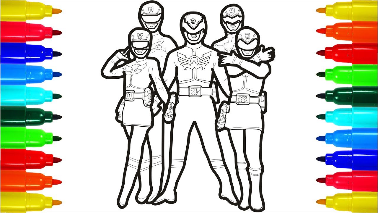 Power Rangers + Spiderman Iron Man coloring pages