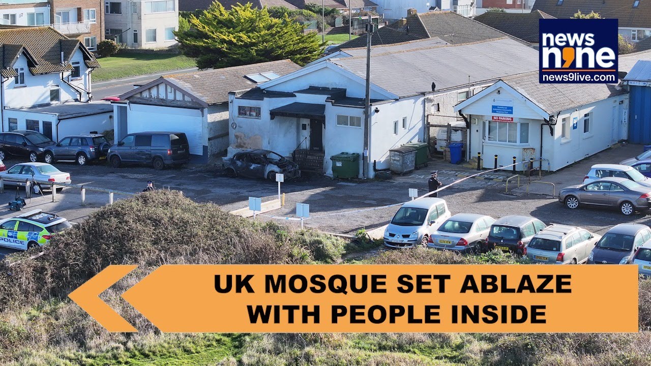 On cam: With many Muslim worshippers inside, masked men torch UK mosque