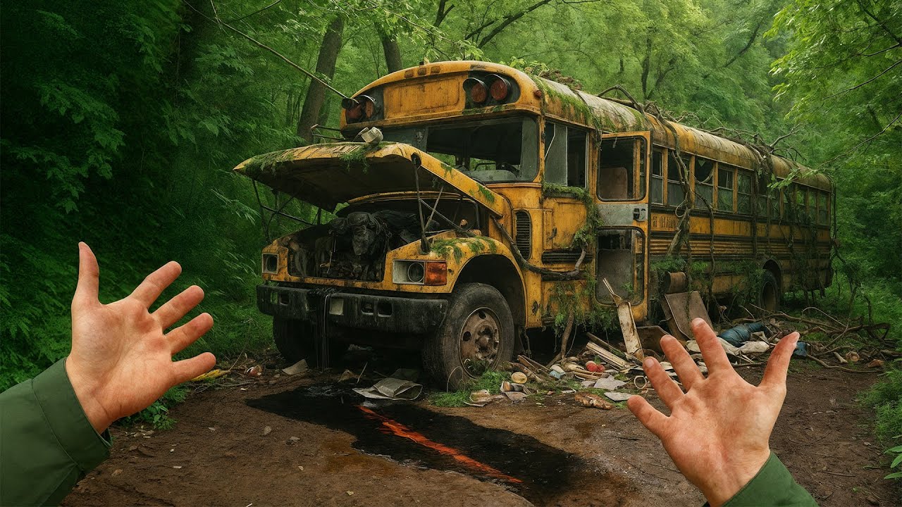 Starting & Test Driving an Abandoned SCHOOL BUS Forgotten for 40 Years | POV Restarting