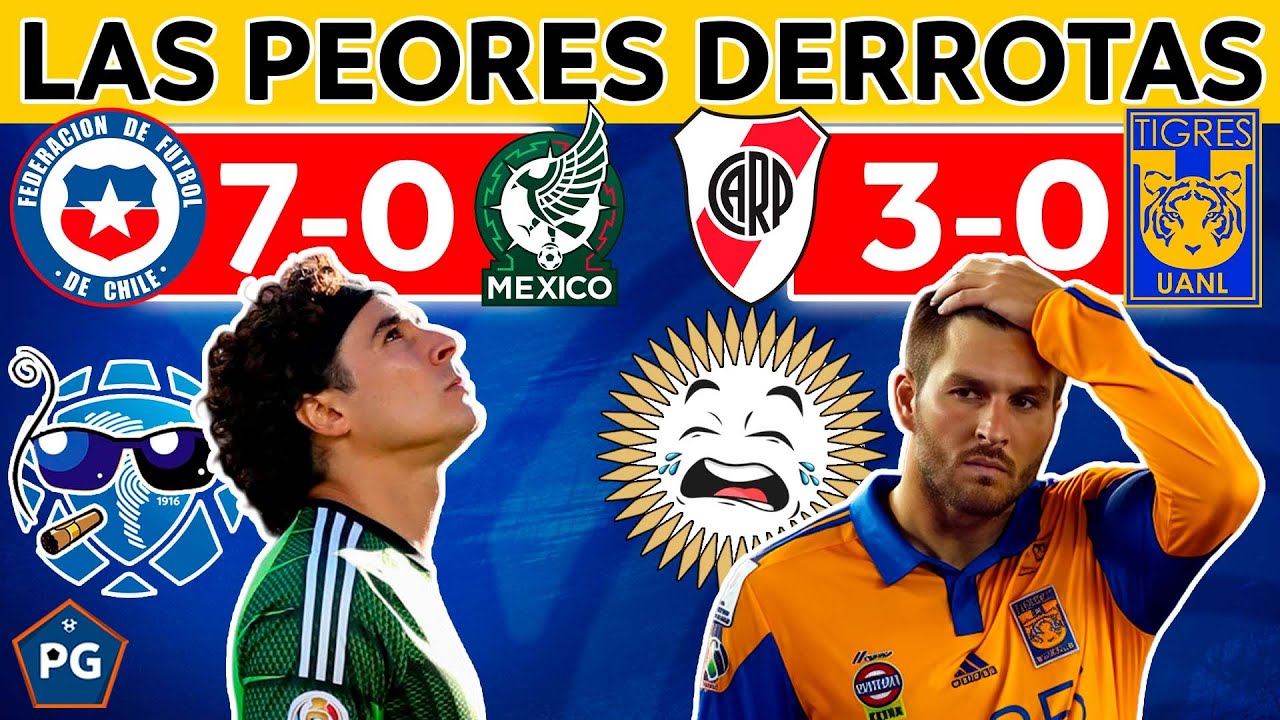 LAS 13 PEORES DERROTAS de CONCACAF ante CONMEBOL
