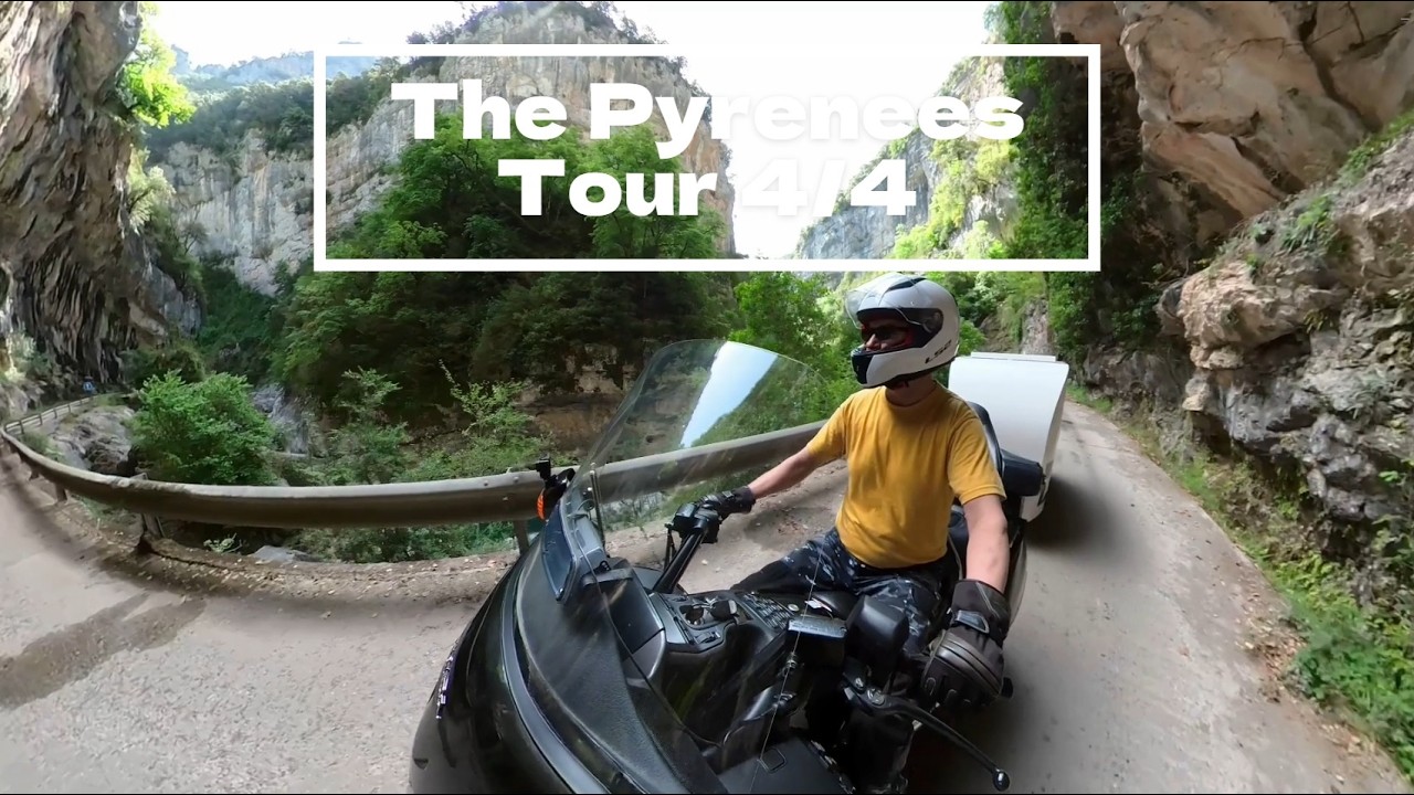 The Pyrenees Tour 4/4 pulling a motorcycle caravan trailer