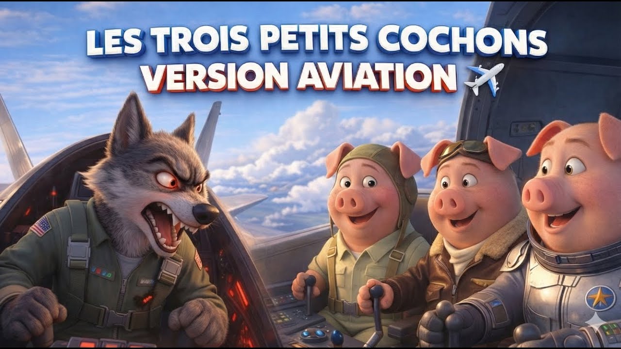 L'Histoire des Trois Petits Cochons qui prennent leur envol VS le Loup ! 🐷✈️🐺