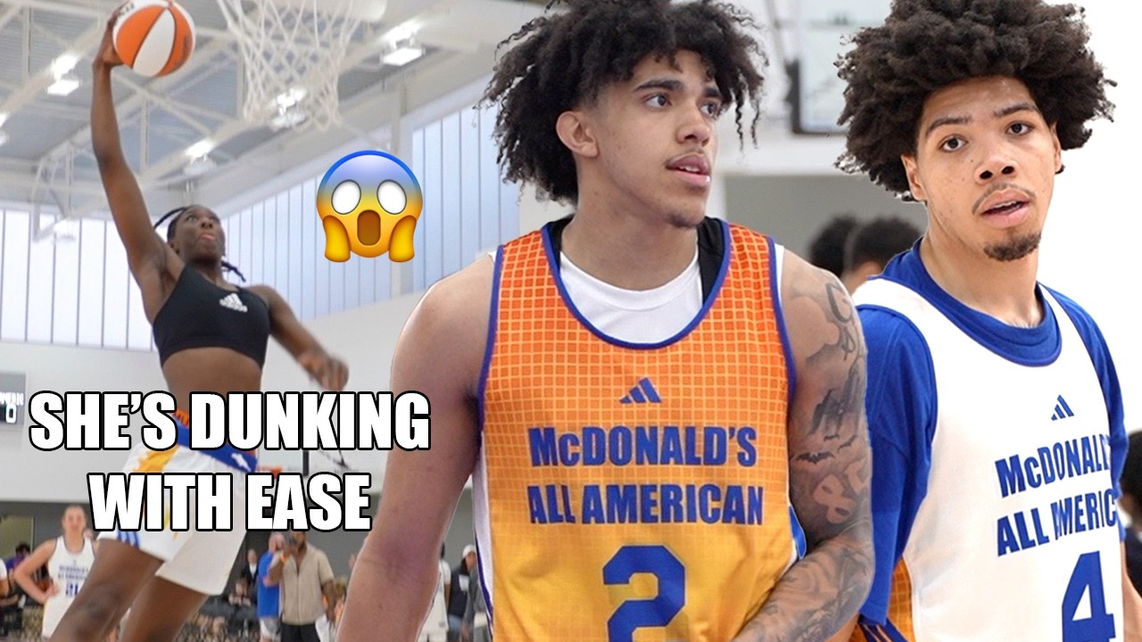 6'3 GIRL DUNKS + Tyran Stokes & Taylen Kinney GET PHYSICAL at Day 2 McDAA Practice!