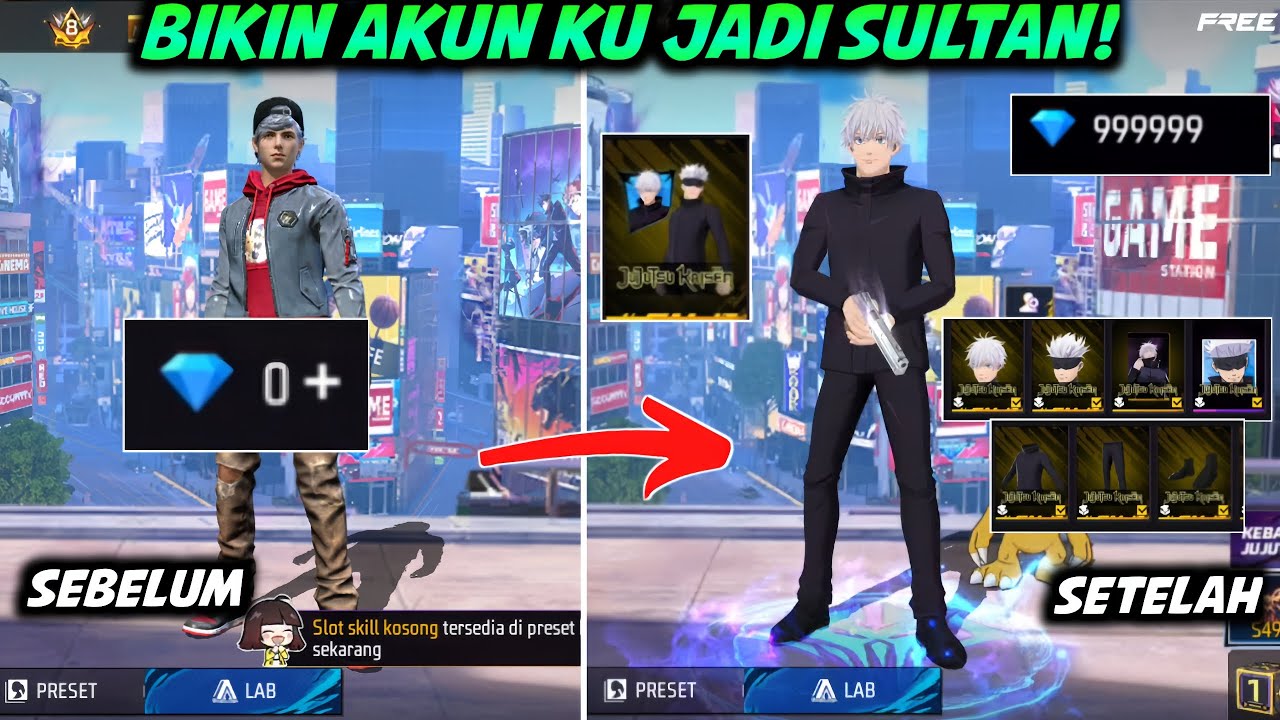SPIN BUNDLE GOJO TERBARU FREE FIRE 😱HABIS BERAPA DIAMOND BUAT BUNDLE GOJO?! 😭