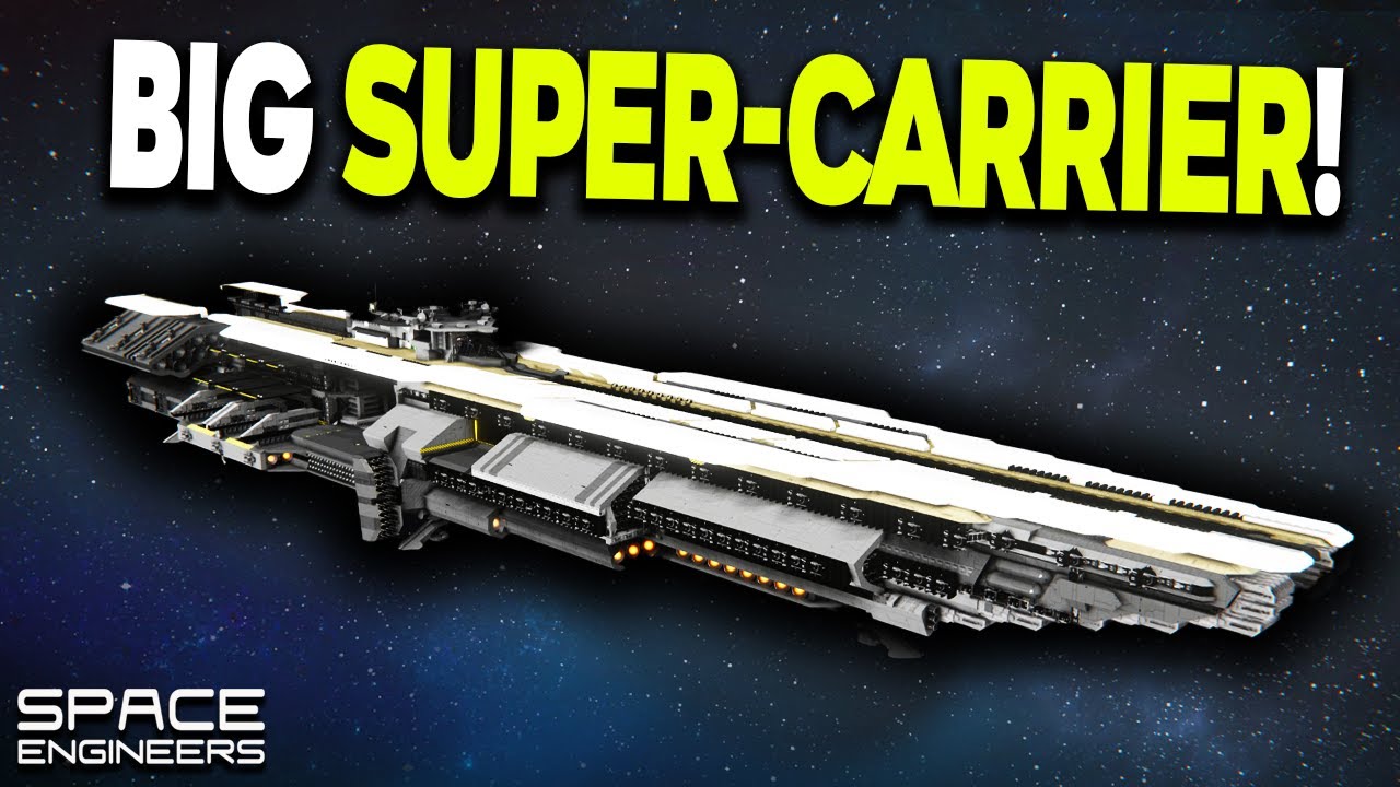 MASSIVE Supercarrier In Space Engineers That Can LAND!