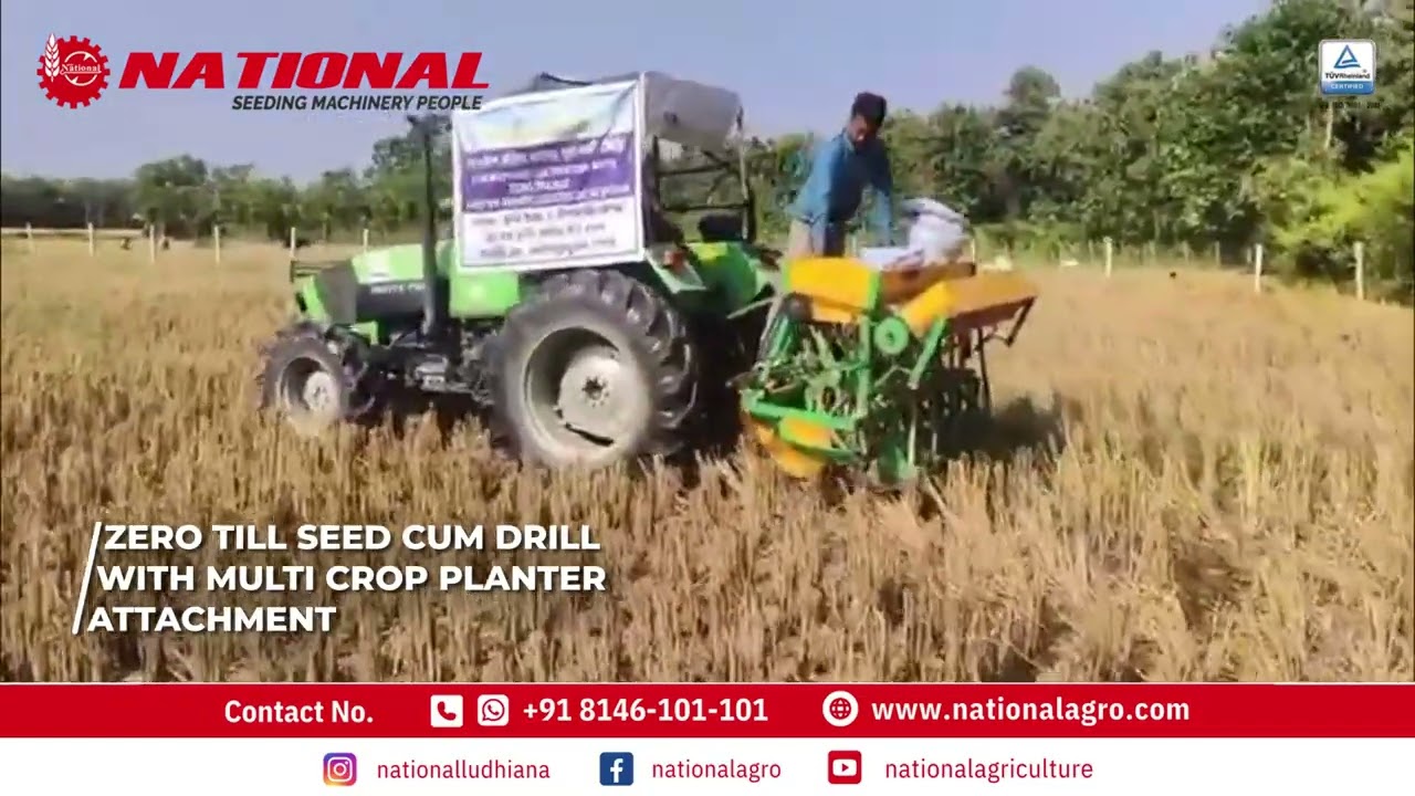 ZERO TILL Seed Cum Drill with Multi Crop Planter | National Agro Industries