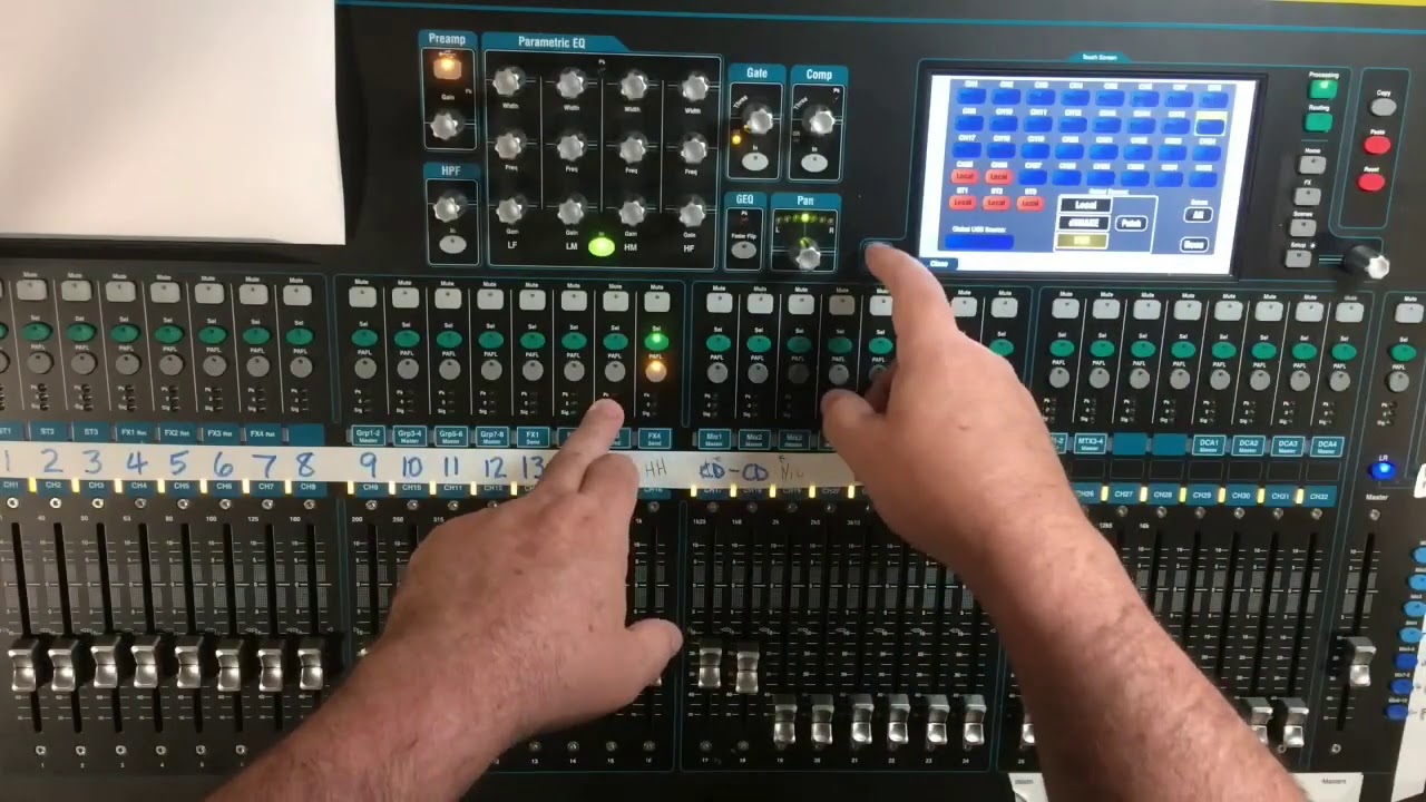 How to mix the band - Gain Staging - basic channel setup for a band Part 1 - Allen & Heath QU series