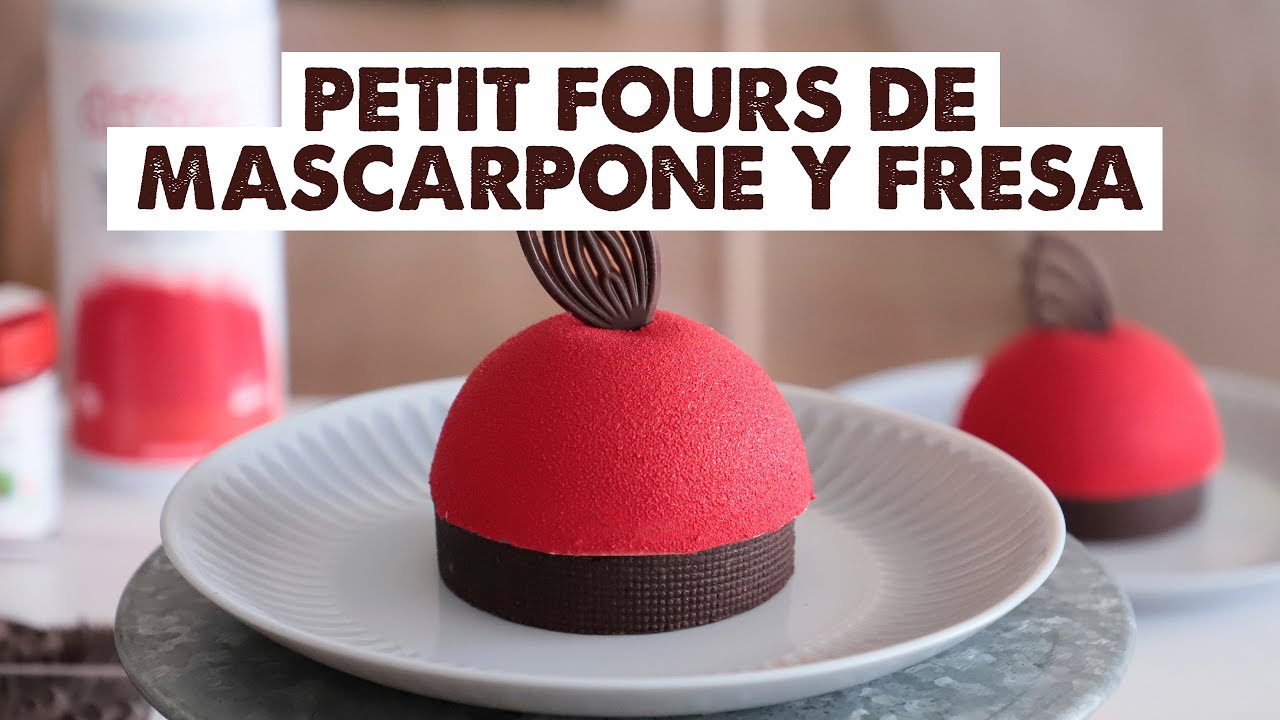 RECETA DE PETIT FOURS DE MASCARPONE Y FRESA