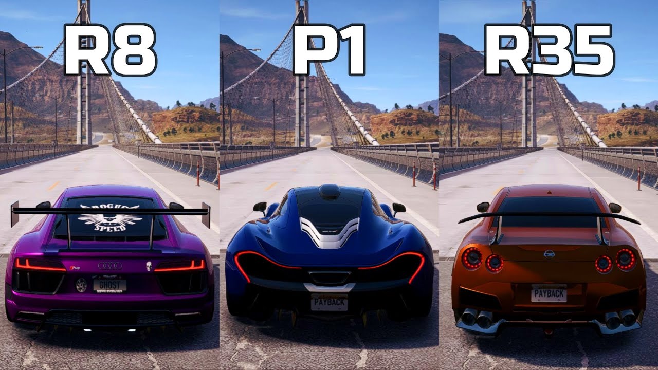 NFS Payback - Audi R8 vs Mclaren P1 vs Nissan R35 - Drag Rac