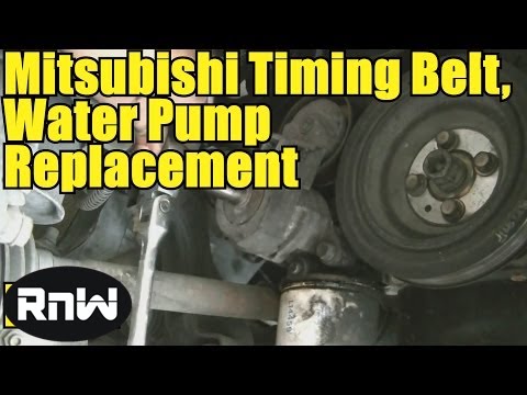 Как снять и заменить ремень ГРМ и водяной насос — двигатель Mitsubishi 2.4L SOHC. ЧАСТЬ 1
