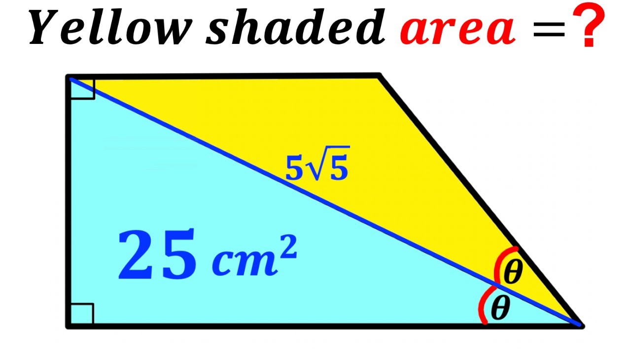 Can you find area of the Yellow shaded Triangle? | (Trapezoid) | #math #maths | #geometry