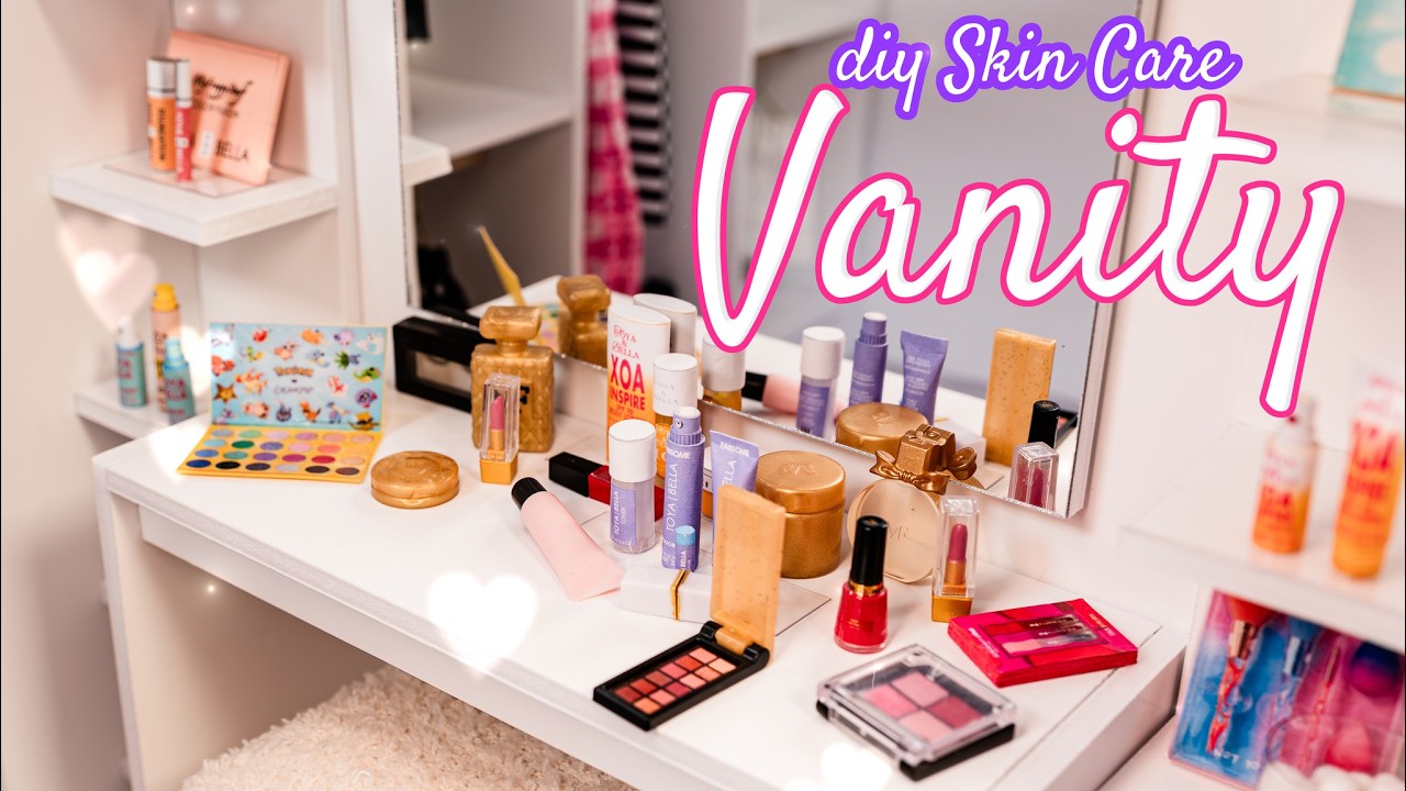 DIY Skin Care Desk & Makeup Vanity for Barbie | Miniature Crafts Tutorial
