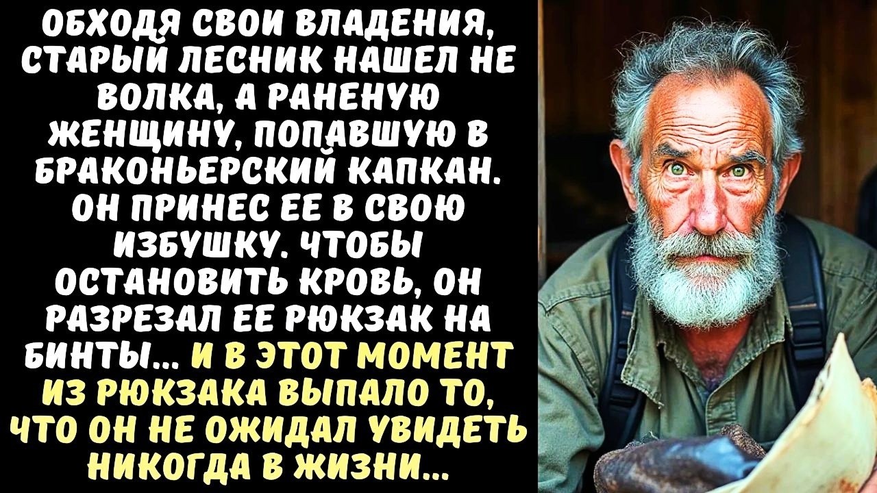 ЛЕСНИК нашел в капкане РАНЕНУЮ женщину, а когда разрезал ее рюкзак, чтобы сделать перевязку...