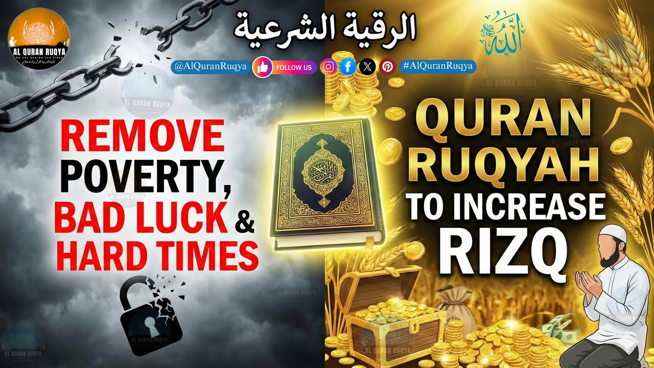 Quran Ruqyah to Increase Rizq Wealth & barakah in your life | Remove Poverty, Bad Luck & Hard Times