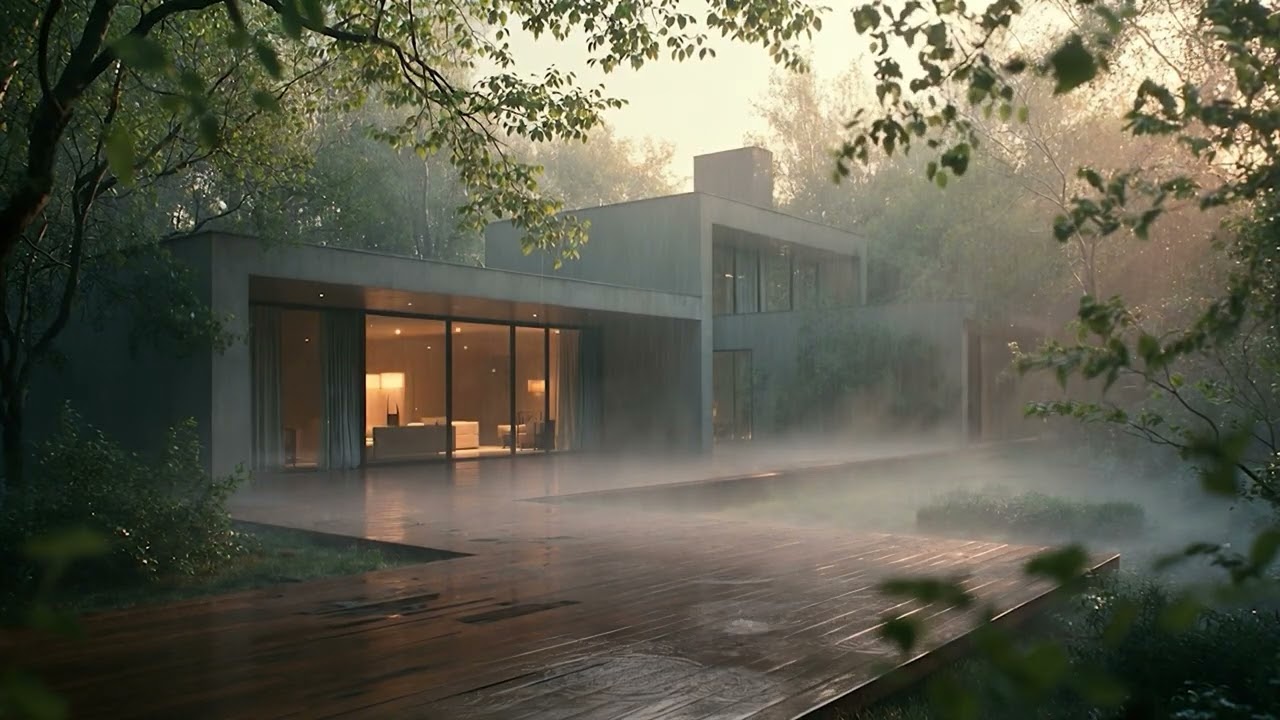 Gentle Rain in a Modern House | Relaxing Spring Rain for Focus & Sleep
