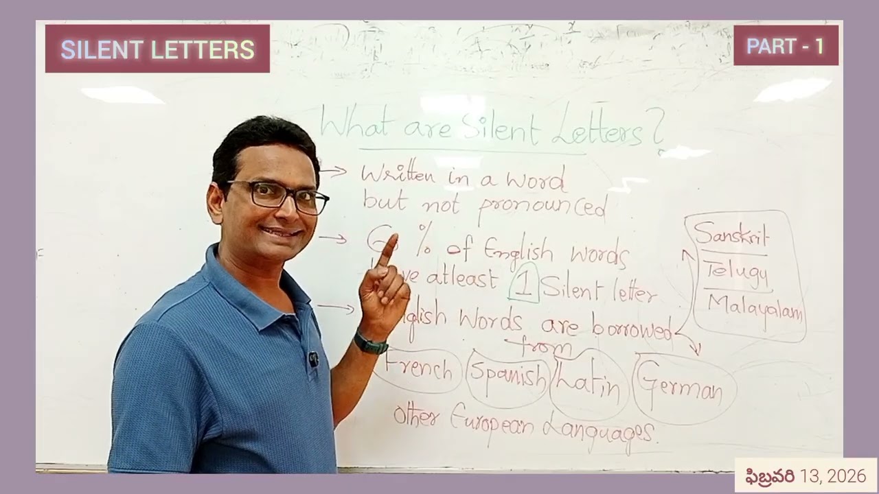 SILENT LETTERS_ PART - 1_ INTERMEDIATE 1ST YEAR ENGLISH GRAMMAR