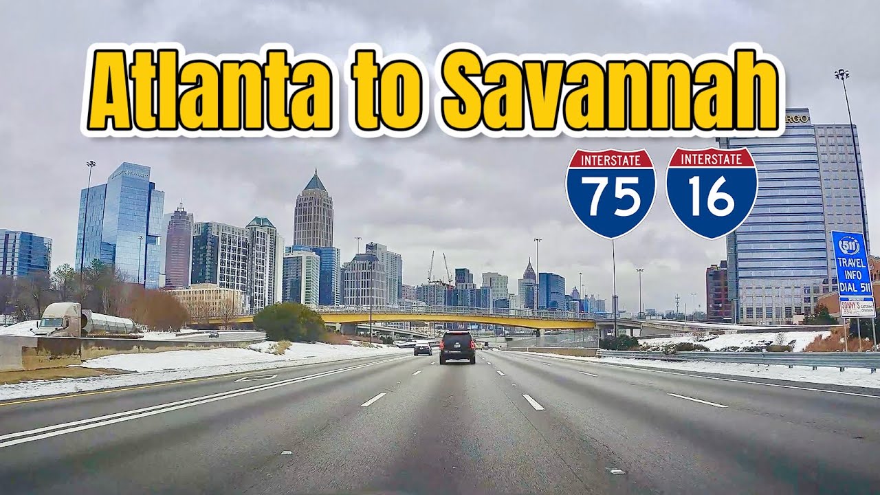 Atlanta (Brookhaven ) to Savannah , Georgia , interstate 16 , i16 i75 #roadtrip #usa