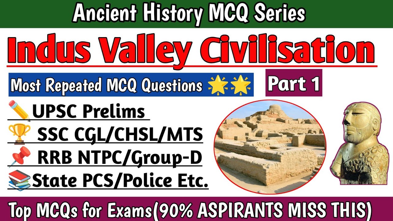 Indus Valley Civilization MCQ Part 1 | Harappan Civilization MCQs | Ancient History |@Crackcompanion
