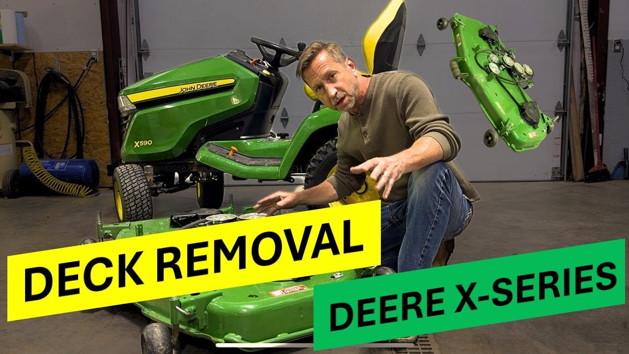 Снятие деки Deere X590