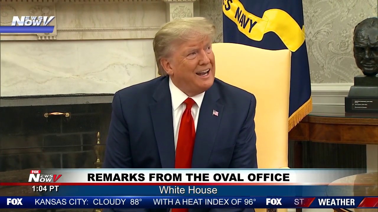 MEETING WITH BAHRAIN CROWN PRINCE: President Trump in the Oval Office