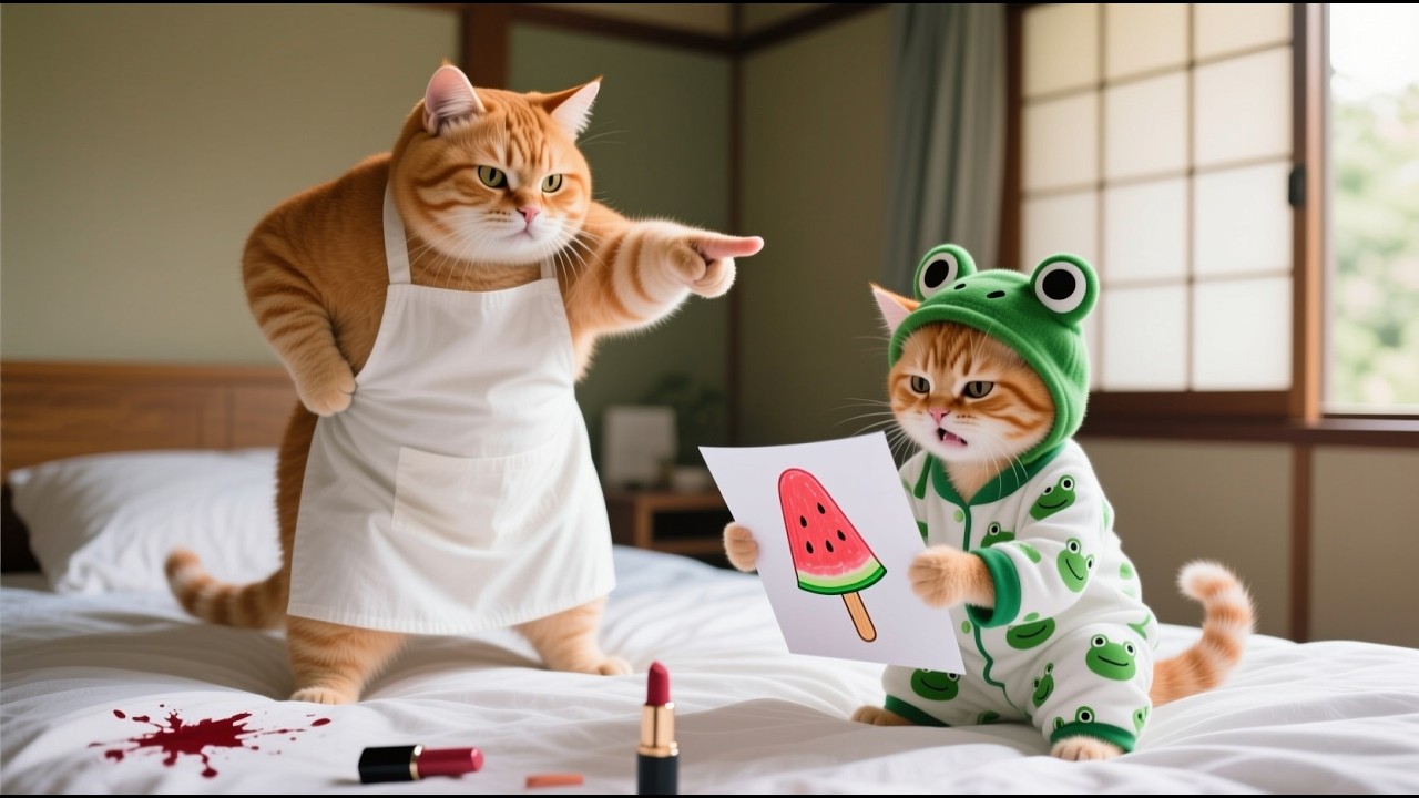 Ginger Kitten Ruined Mom’s Lipstick — What Mama Cat Did After