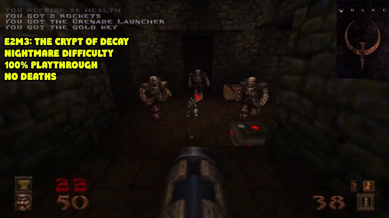 Quake Remastered (Nightmare) - E2M3: The Crypt of Decay (100%)