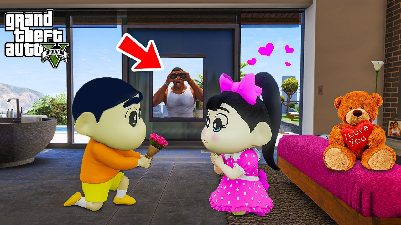 Franklin Spies on Shinchan&rsquo;s Secret Girlfriend Aichan in GTA 5