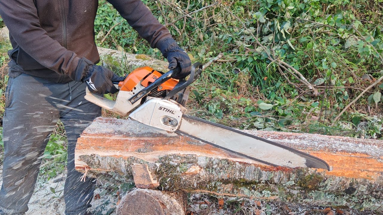 ठुलो मुडा लाई गोल सिम्बा गर्ने तरिका यस्तो छ। stihl chainsaw ms382, how to do this
