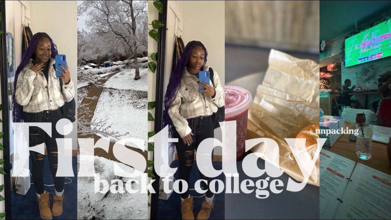 FIRST DAY BACK TO COLLEGE|| spring 2026|| grwm, class, work, library, breakfast, unpacking and more!