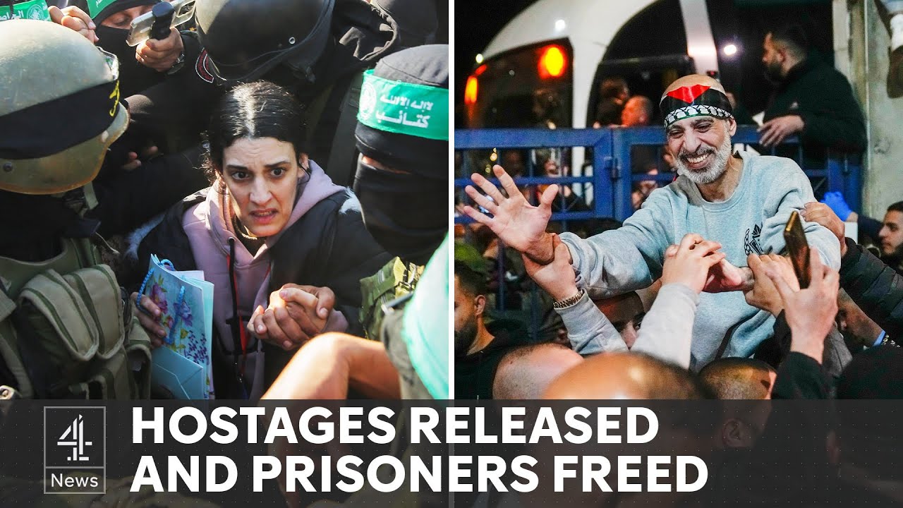 Gaza ceasefire: chaotic Hamas hostage release as Israel frees prisoners