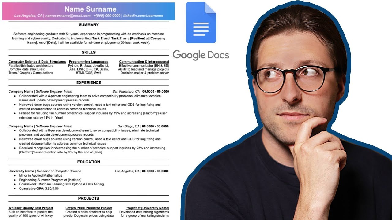 How To Make a Free CV Template Using Google Docs (2025) | CV Sample