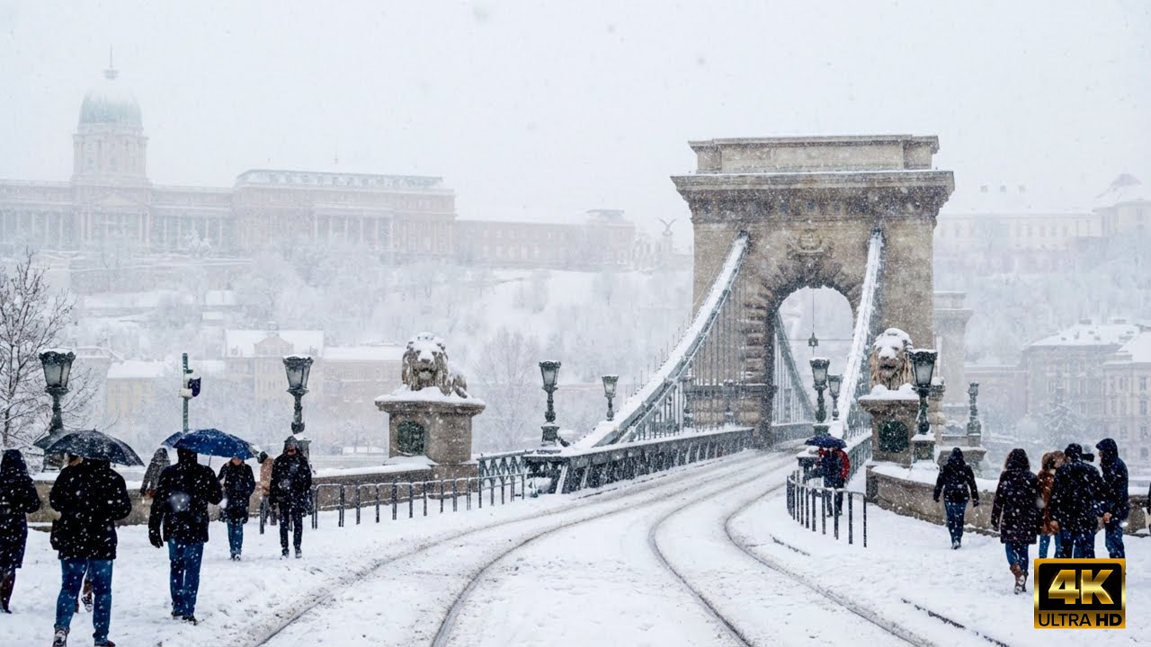 Budapest in Winter Snow 4K Walking Tour 2026!