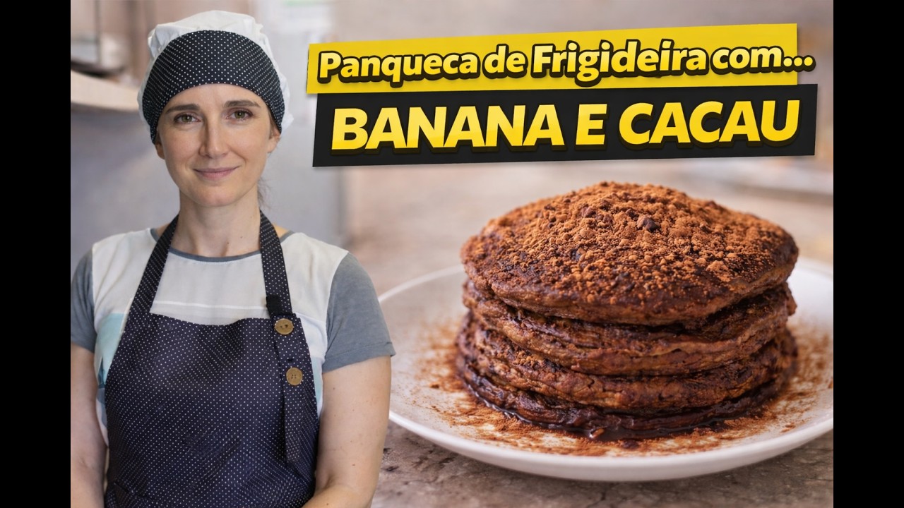 Receita de panqueca de banana e cacau