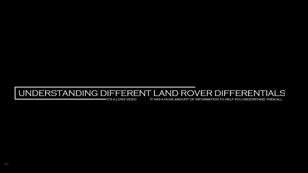 The Various Land Rover 'Differential Centers' explained ....