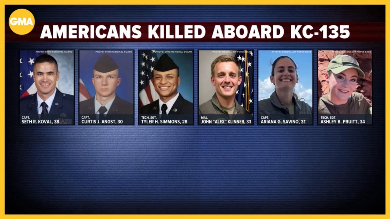 Pentagon identifies 6 Americans killed aboard refueling aircraft in Iraq