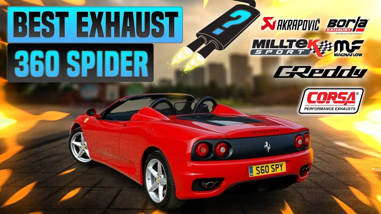 Ferrari 360 Spider Exhaust Sound🔥Capristo,Fabspeed,Fi Exhaust,iPe,Kreissieg,Top Speed,Tubi Style